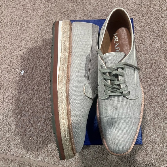 Prada Platform Brogue Oxfords Beige US size 12.5 - Picture 3 of 6